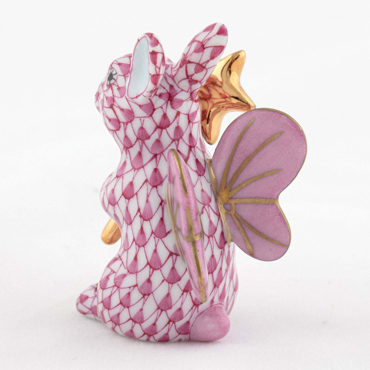 Herend Fairy Bunny Figurine – Raspberry, alternate view