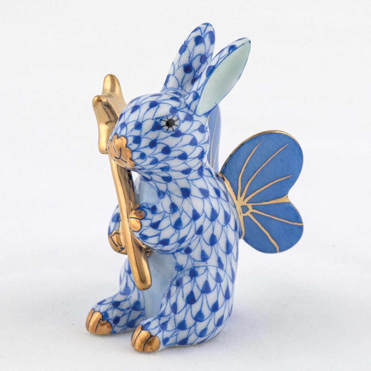 Herend Fairy Bunny Figurine – Sapphire, alternate view