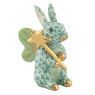 Fairy Bunny Figurine in hand-painted Key Lime porcelain by Herend of Hungary