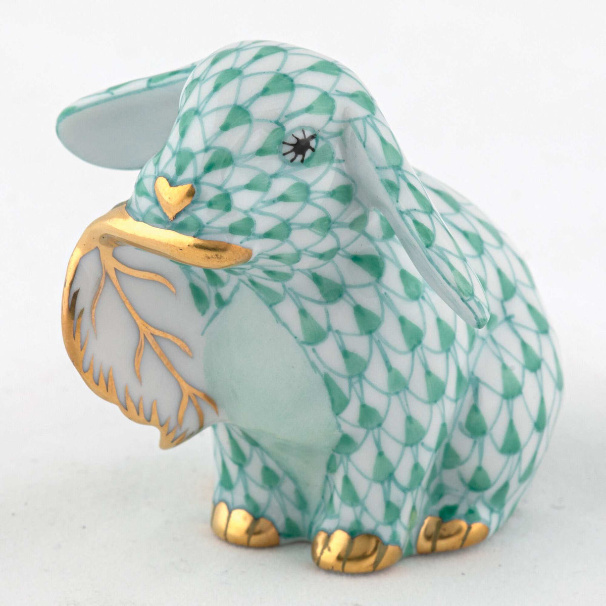 Herend Fall Bunny Figurine – Green, alternate view