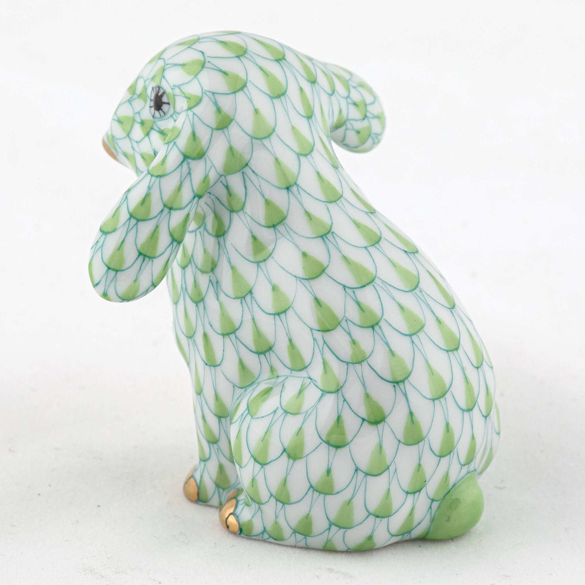 Herend Fall Bunny Figurine – Key Lime, alternate view