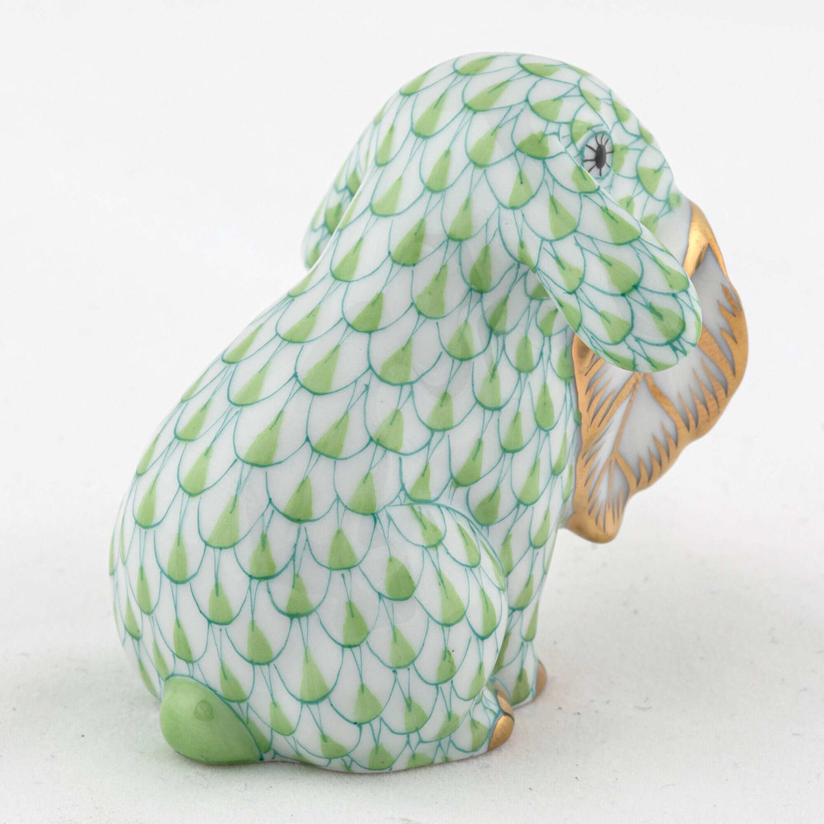 Herend Fall Bunny Figurine – Key Lime, alternate view