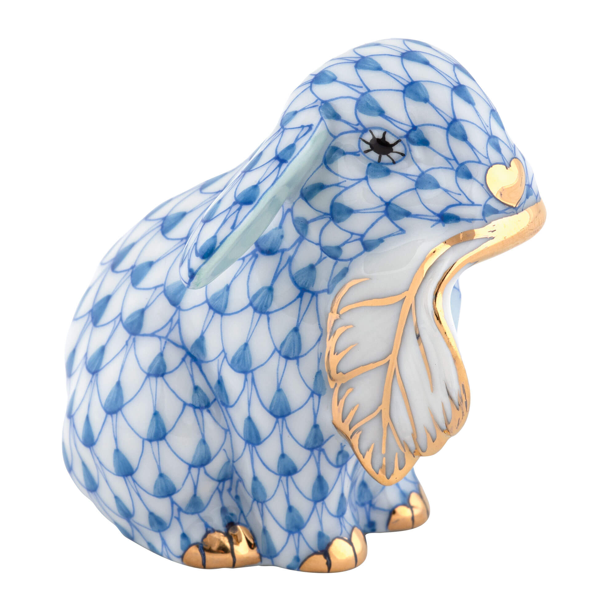 Herend Fall Bunny in Blue