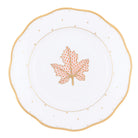 Herend Fall Dessert Plate Maple Leaf in Rust - Hand-painted Hungarian porcelain by Herend. Paris Tableware.