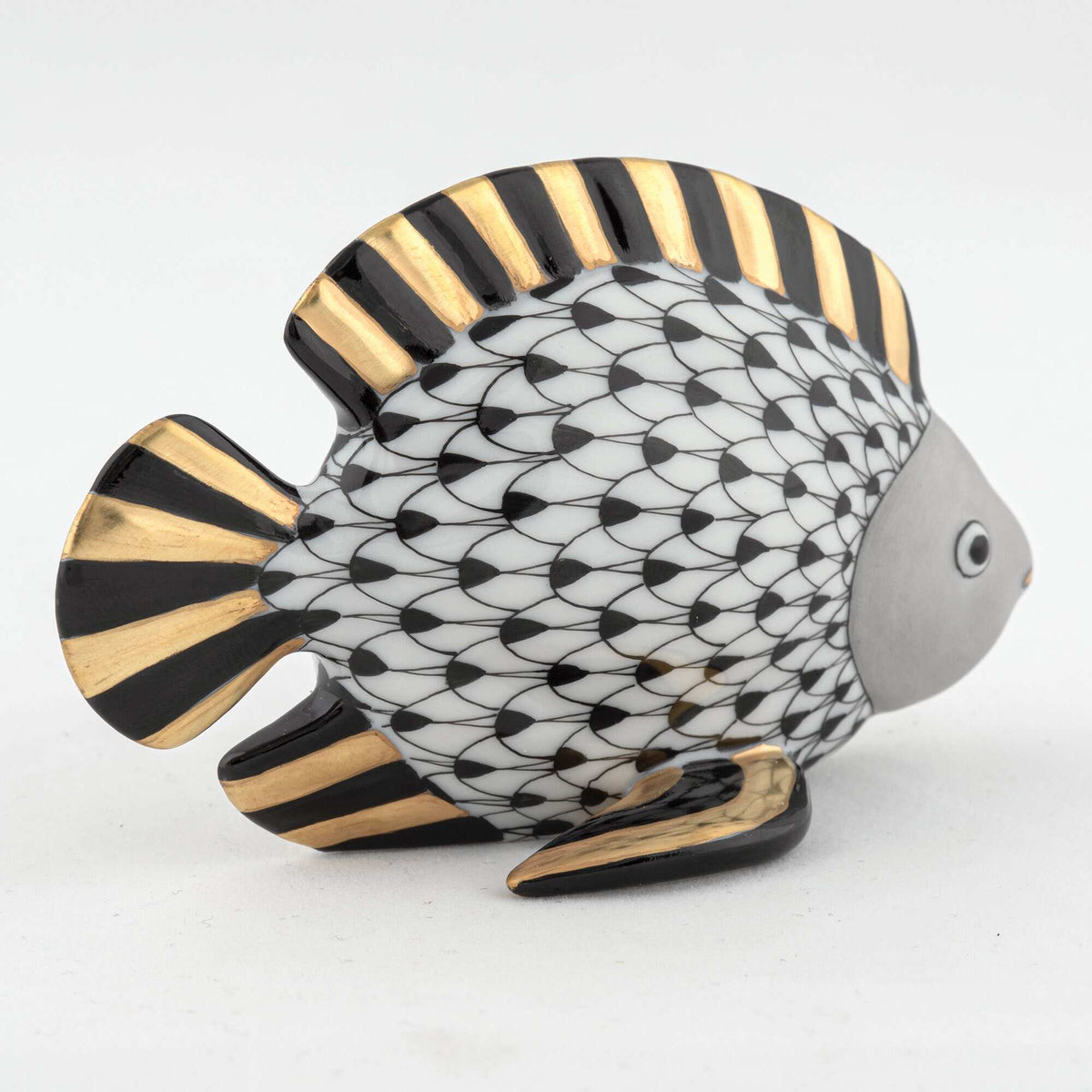 Herend Fish Figurine – Black, alternate view