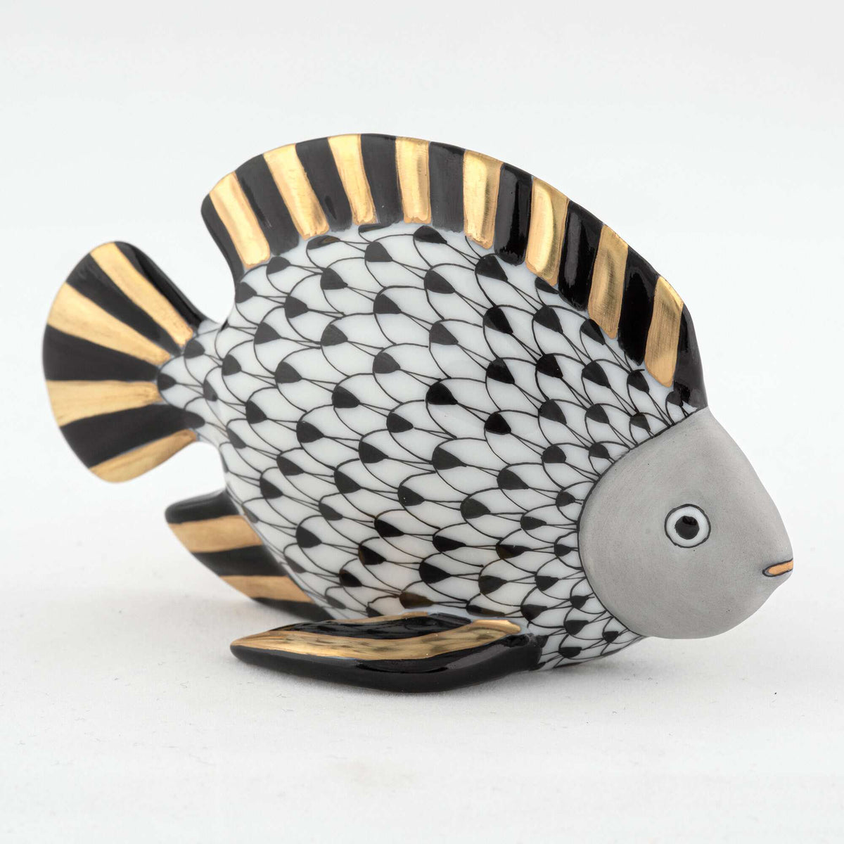 Herend Fish Figurine – Black, alternate view