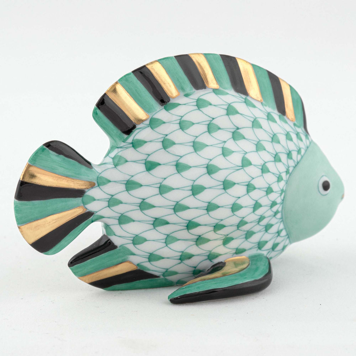 Herend Fish Figurine – Green, alternate view