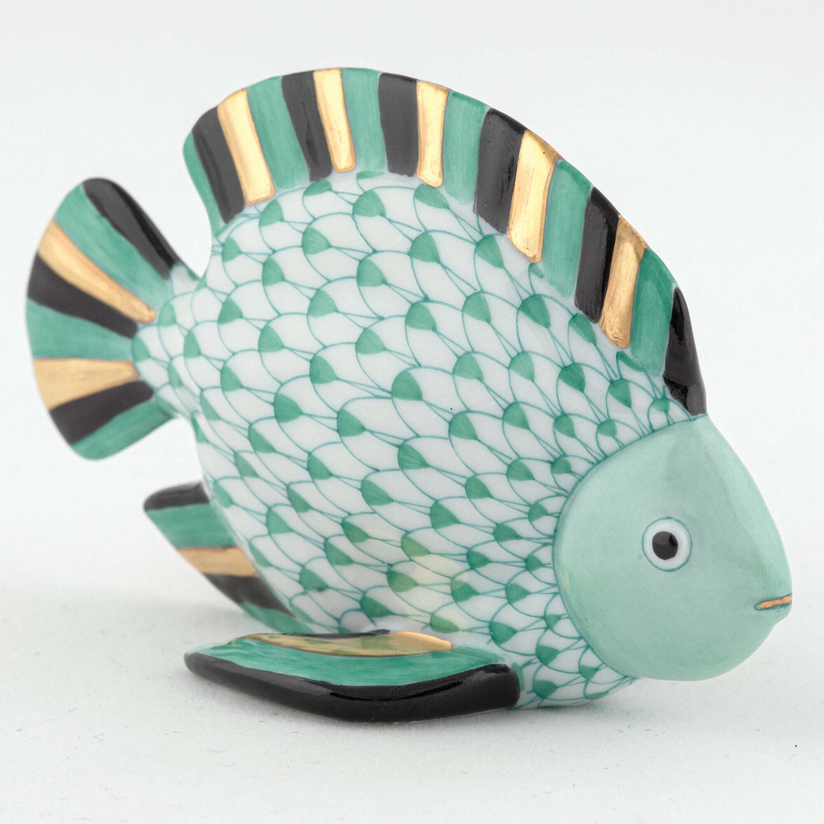 Herend Fish Figurine – Green, alternate view