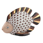 Herend Fish Figurine porcelain figurine painted in the Chocolate fishnet pattern