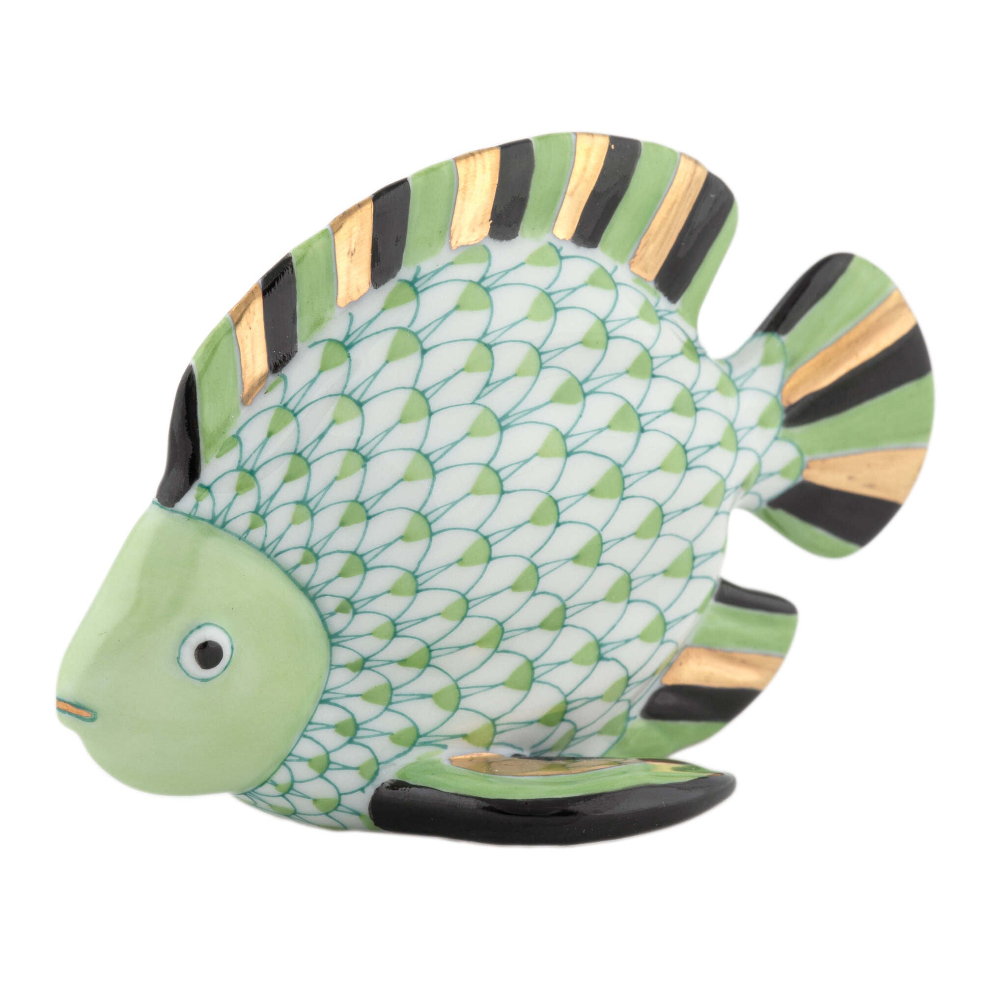 Fish Figurine in hand-painted Key Lime porcelain by Herend of Hungary