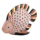 Rust fishnet Fish Figurine figurine, hand-painted Herend porcelain with 24k gold accents