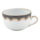 Hand-painted Herend Fish Scale Black Canton Cup Teacup in fine porcelain, on a white background