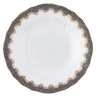 Herend Fish Scale Black Dessert Plate in Black - Hand-painted Hungarian porcelain by Herend. Paris Tableware.