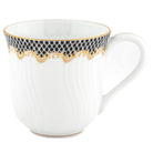 Hand-painted Herend Fish Scale Black Mug in fine porcelain, (10 OZ) 3.5in H, on a white background