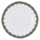 Herend Fish Scale Black Service Plate in Black - Hand-painted Hungarian porcelain by Herend. Paris Tableware.