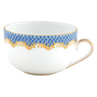 Hand-painted Herend Fish Scale Blue Canton Cup Teacup in fine porcelain, on a white background