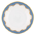 Hand-painted Herend Fish Scale Blue Canton Saucer in fine porcelain, 5.5in D, on a white background