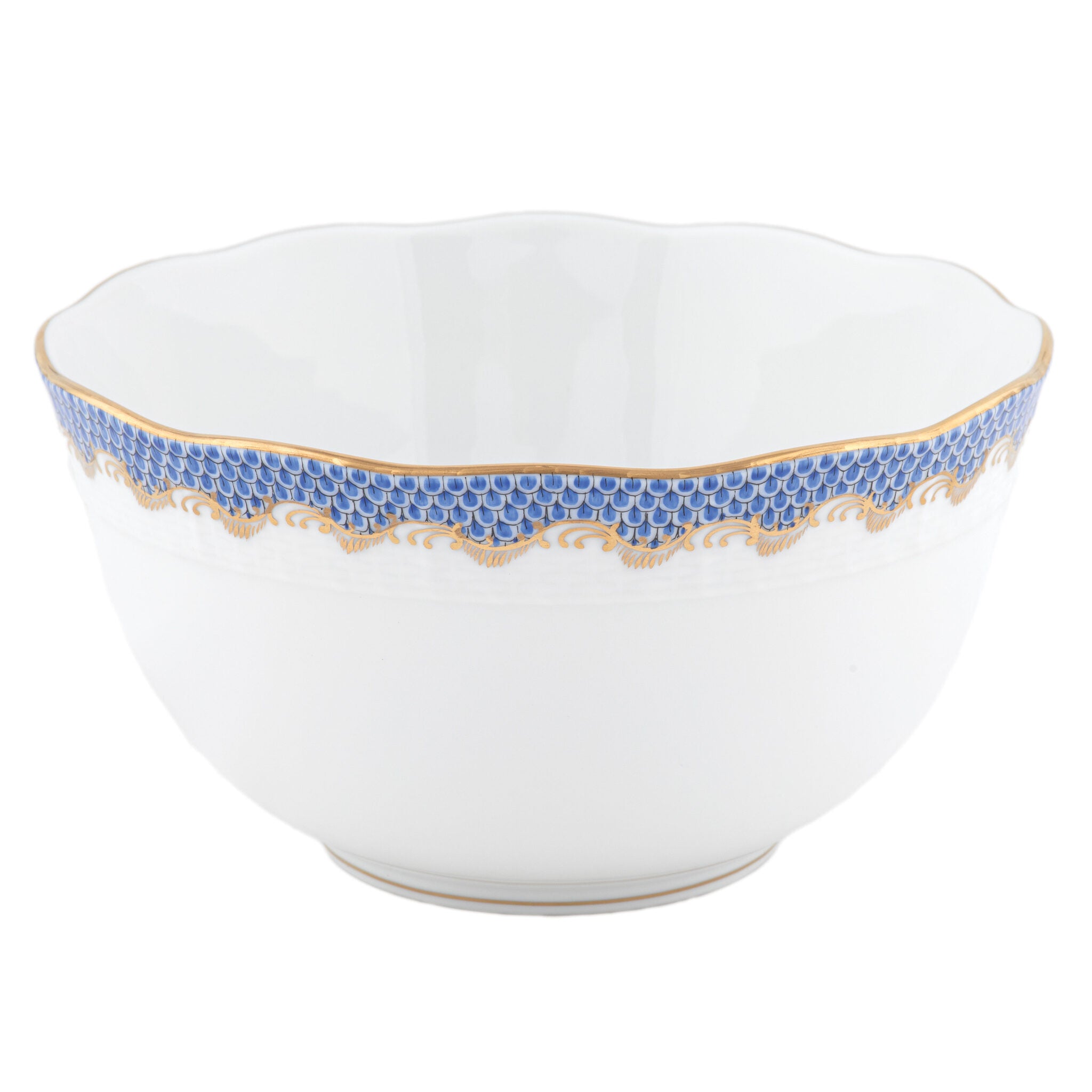 Herend Fish Scale Blue Round Bowl — additional view