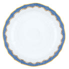 Hand-painted Herend Fish Scale Blue Scalloped Dinner Bowl in fine porcelain, 8in D X 2in H, on a white background