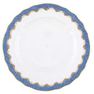 Hand-painted Herend Fish Scale Blue Service Plate in fine porcelain, 11in D, on a white background