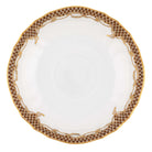 Hand-painted Herend Fish Scale Brown Canton Saucer in fine porcelain, 5.5in D, on a white background
