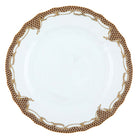 Hand-painted Herend Fish Scale Brown Dinner Plate in fine porcelain, 10.5in D, on a white background