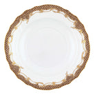 Hand-painted Herend Fish Scale Brown Salad Plate in fine porcelain, 7.5in D, on a white background