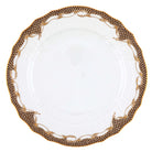 Hand-painted Herend Fish Scale Brown Service Plate in fine porcelain, 11in D, on a white background