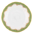 Hand-painted Herend Fish Scale Evergreen Canton Saucer in fine porcelain, 5.5in D, on a white background