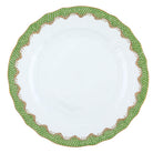 Hand-painted Herend Fish Scale Evergreen Dinner Plate in fine porcelain, 10.5in D, on a white background