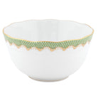 Hand-painted Herend Fish Scale Evergreen Round Bowl in fine porcelain, (3.5 PT) 7.5in D, on a white background