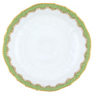 Hand-painted Herend Fish Scale Evergreen Scalloped Dinner Bowl in fine porcelain, 8in D X 2in H, on a white background