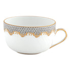 Hand-painted Herend Fish Scale Gray Canton Cup Teacup in fine porcelain, on a white background