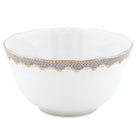 Hand-painted Herend Fish Scale Gray Round Bowl in fine porcelain, (3.5 PT) 7.5in D, on a white background