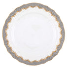 Hand-painted Herend Fish Scale Gray Service Plate in fine porcelain, 11in D, on a white background