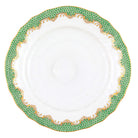 Hand-painted Herend Fish Scale Jade Bread and Butter Plate in fine porcelain, 6in D, on a white background
