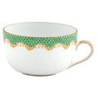 Hand-painted Herend Fish Scale Jade Canton Cup Teacup in fine porcelain, on a white background