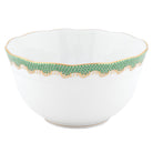 Hand-painted Herend Fish Scale Jade Round Bowl in fine porcelain, (3.5 PT) 7.5in D, on a white background