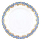 Hand-painted Herend Fish Scale Light Blue Bread and Butter Plate in fine porcelain, 6in D, on a white background