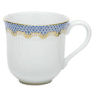 Hand-painted Herend Fish Scale Light Blue Mug in fine porcelain, (10 OZ) 3.5in H, on a white background