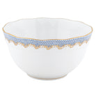 Hand-painted Herend Fish Scale Light Blue Round Bowl in fine porcelain, (3.5 PT) 7.5in D, on a white background