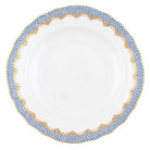 Hand-painted Herend Fish Scale Light Blue Salad Plate in fine porcelain, 7.5in D, on a white background