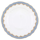 Hand-painted Herend Fish Scale Light Blue Service Plate in fine porcelain, 11in D, on a white background