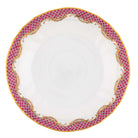 Hand-painted Herend Fish Scale Pink Canton Saucer in fine porcelain, 5.5in D, on a white background