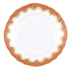 Hand-painted Herend Fish Scale Rust Bread and Butter Plate in fine porcelain, 6in D, on a white background