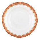 Hand-painted Herend Fish Scale Rust Dessert Plate in fine porcelain, 8.25in D, on a white background