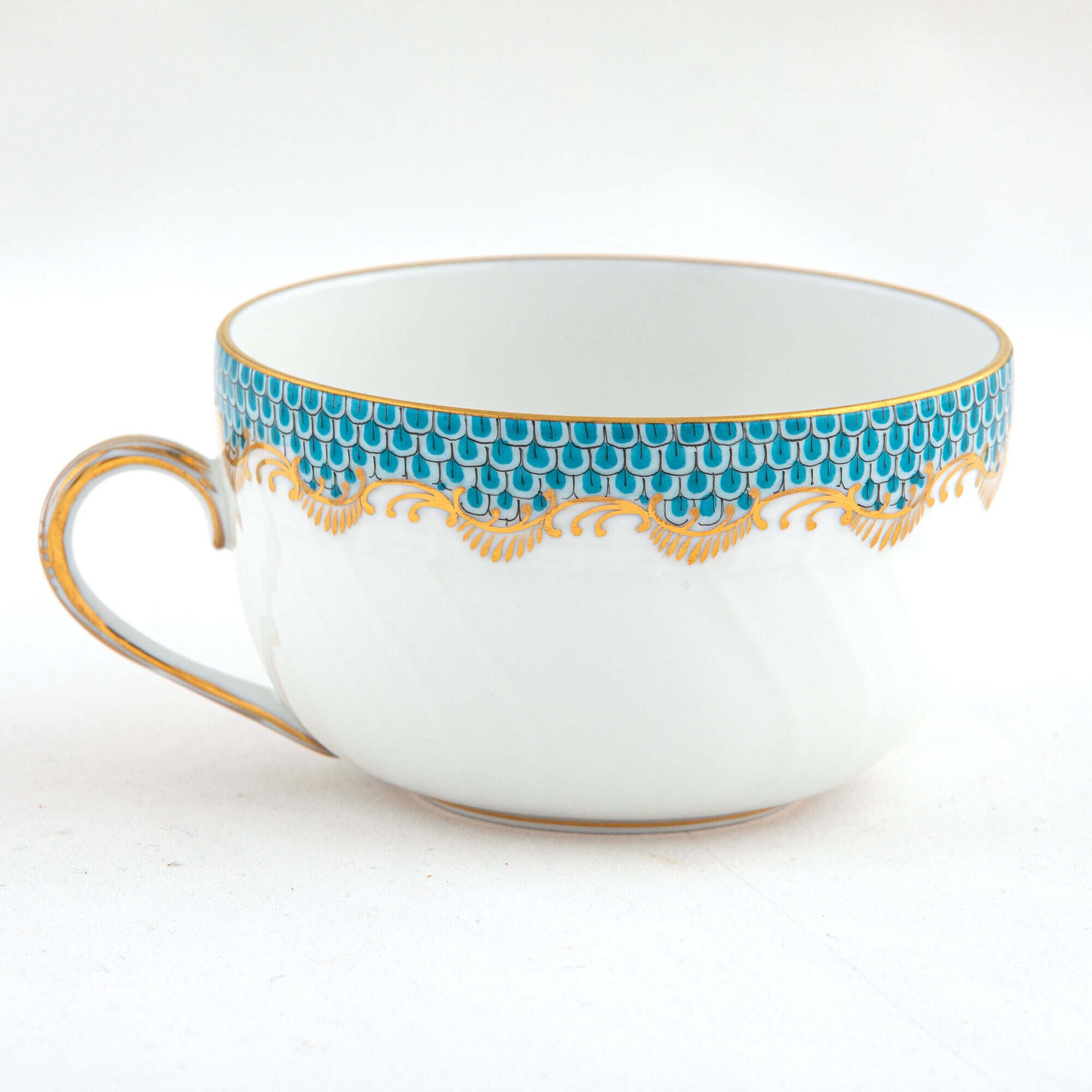 Herend Fish Scale Turquoise Canton Cup Teacup — additional view
