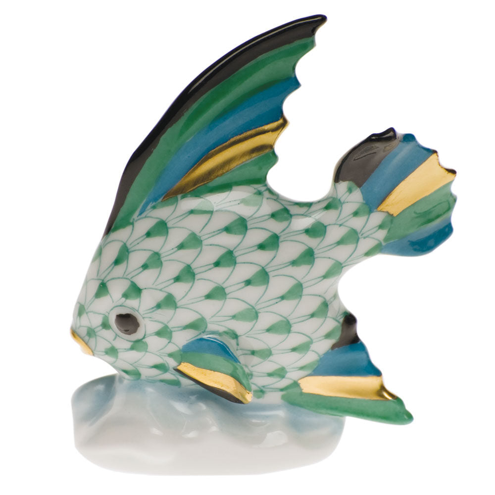 Fish Table Ornament Figurine in hand-painted Green porcelain by Herend of Hungary