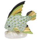 Herend Fish Table Ornament Figurine porcelain figurine painted in the Key Lime fishnet pattern