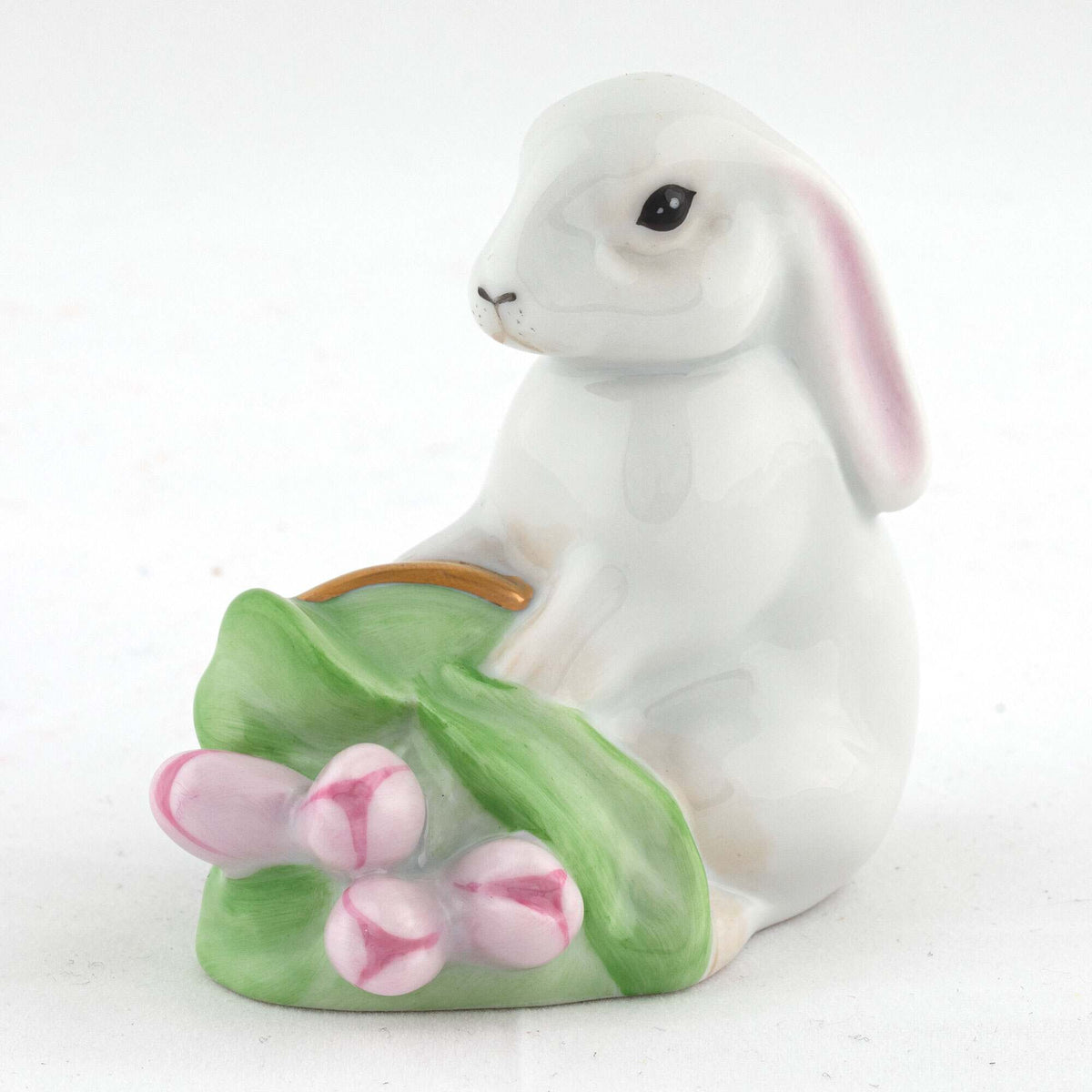 Herend Flowerpot Bunny Figurine – Black, alternate view